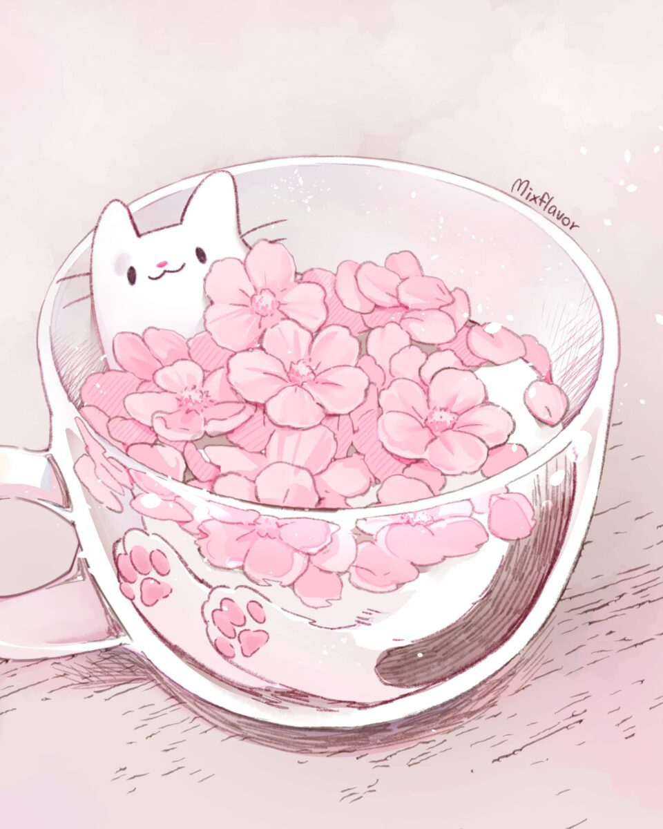 要不要來點櫻花貓貓杯？（桌布下載）